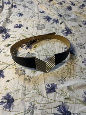 Vintage 90s Silver Chevron Wrap Statement Belt